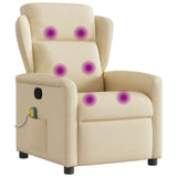 Fauteuil de massage inclinable Crème Tissu