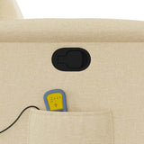 Fauteuil de massage inclinable Crème Tissu