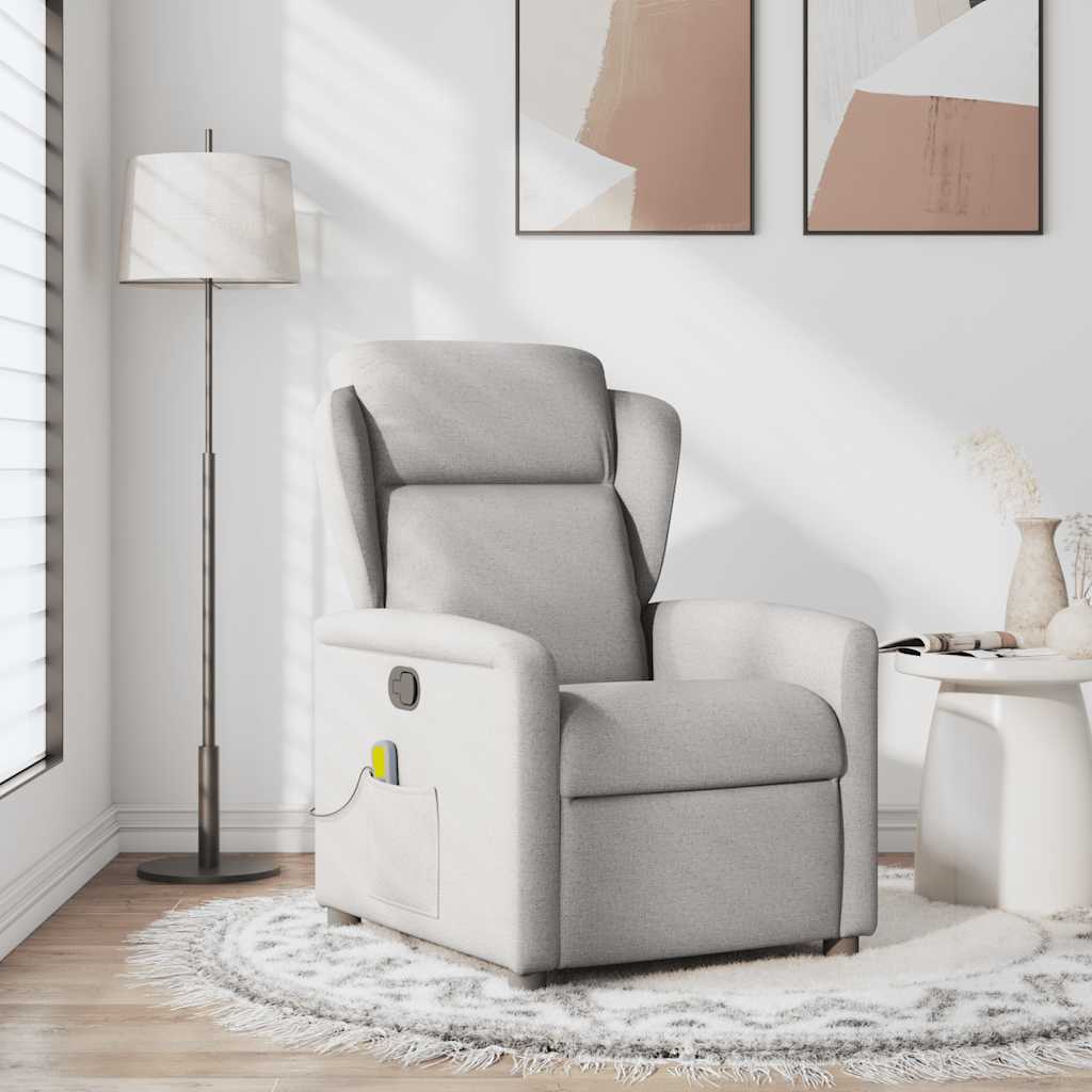 Fauteuil de massage inclinable gris nuage tissu