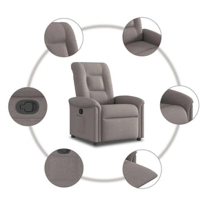 Fauteuil inclinable Taupe Tissu