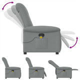 Fauteuil de massage inclinable Gris clair Tissu