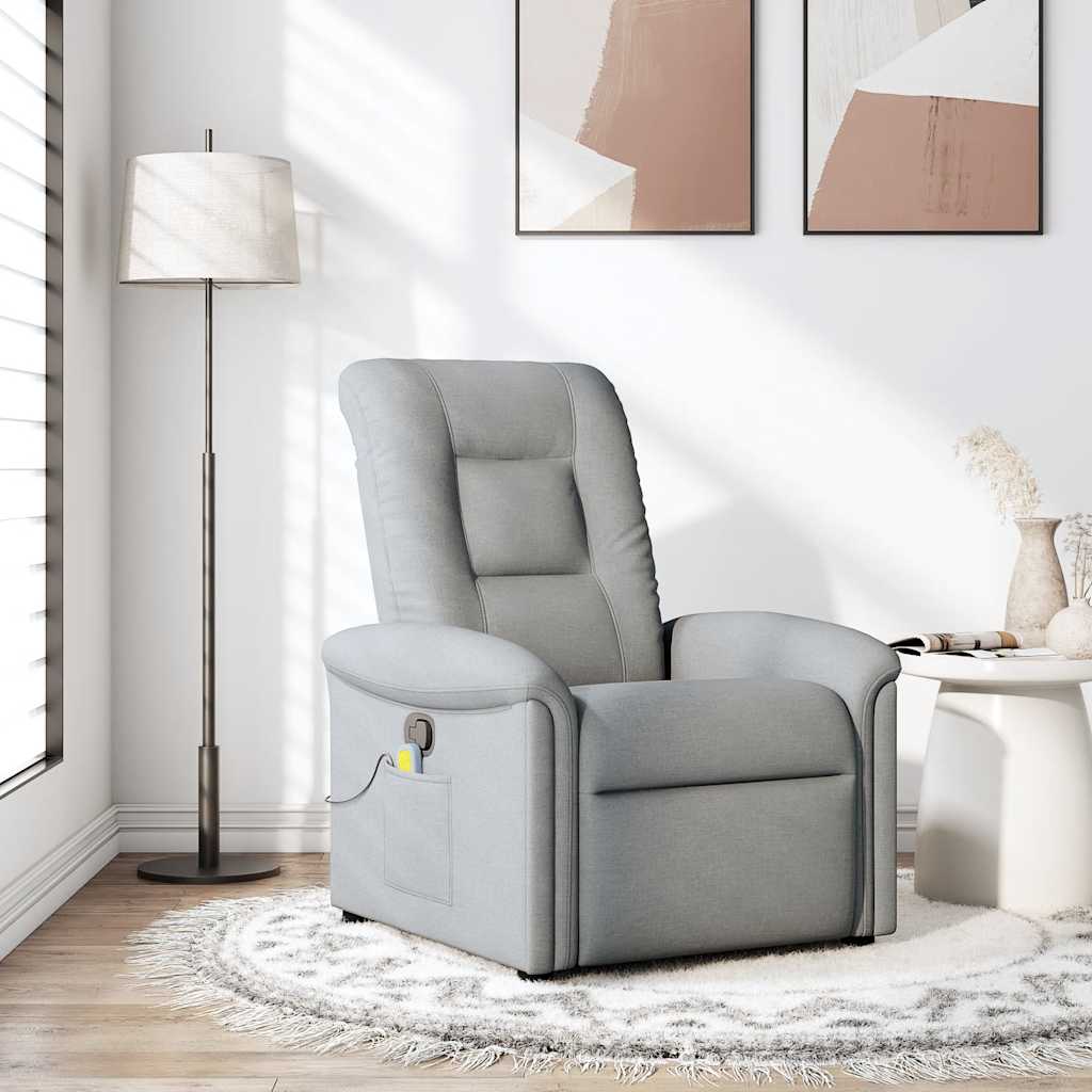 Fauteuil de massage inclinable Gris clair Tissu