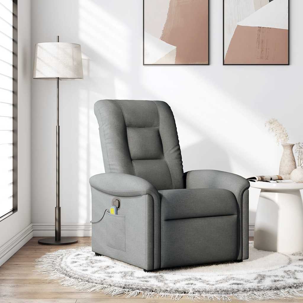 Fauteuil inclinable de massage en tissu gris foncé
