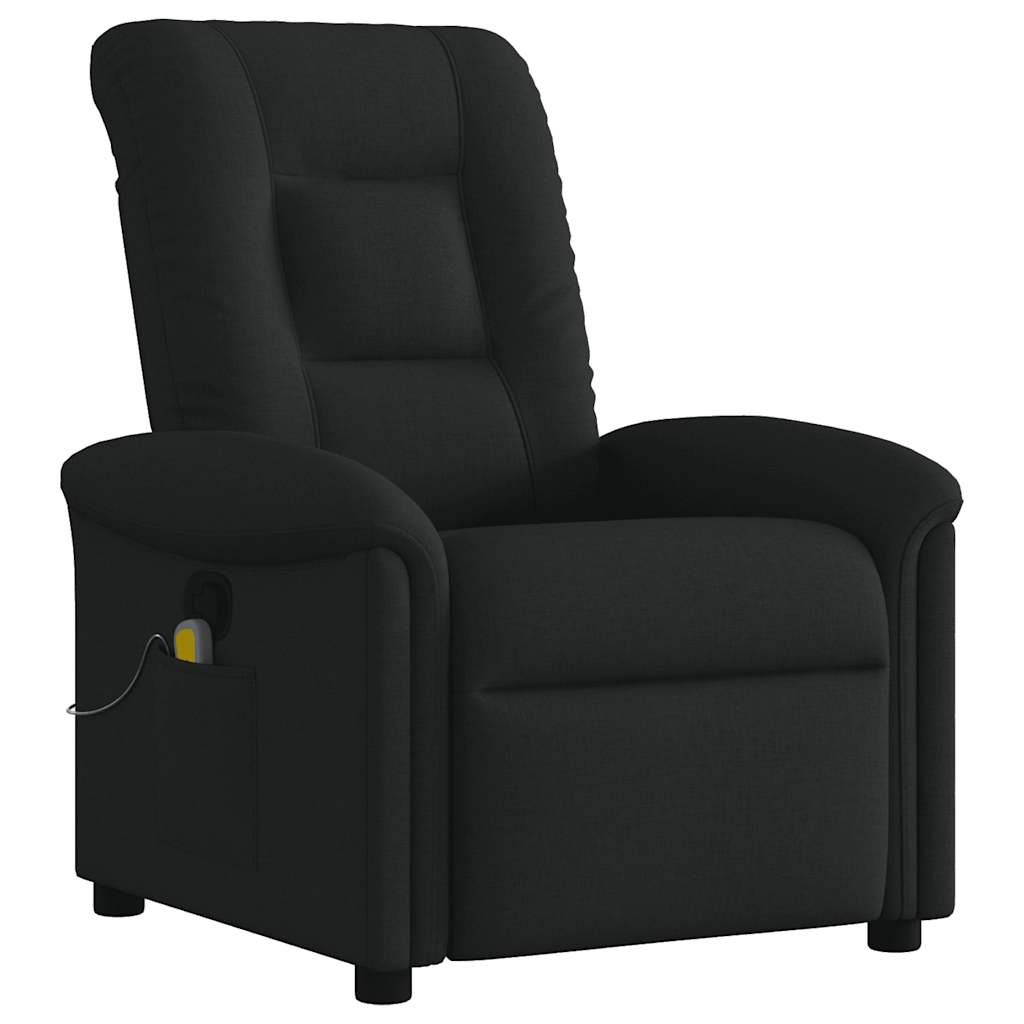 Fauteuil de massage inclinable Noir Tissu