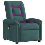 Fauteuil de massage inclinable Vert foncé Tissu