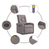 Fauteuil de massage inclinable Taupe Tissu