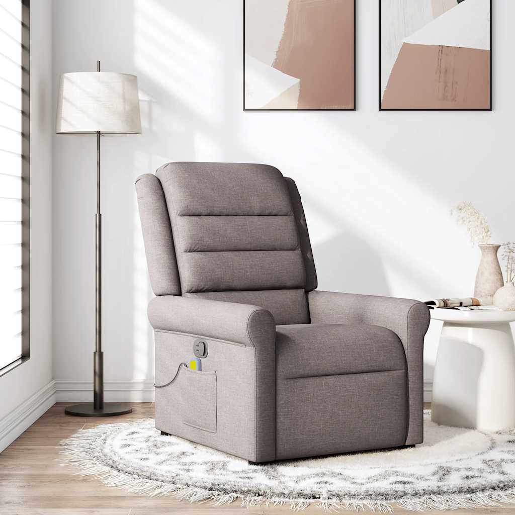 Fauteuil de massage inclinable Taupe Tissu