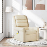Fauteuil de massage inclinable Crème Tissu