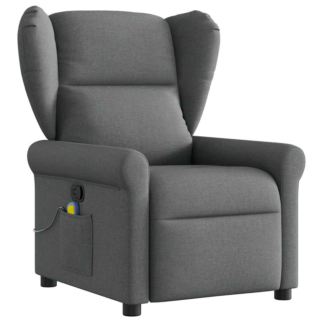 Fauteuil inclinable de massage en tissu gris foncé