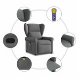 Fauteuil inclinable de massage en tissu gris foncé