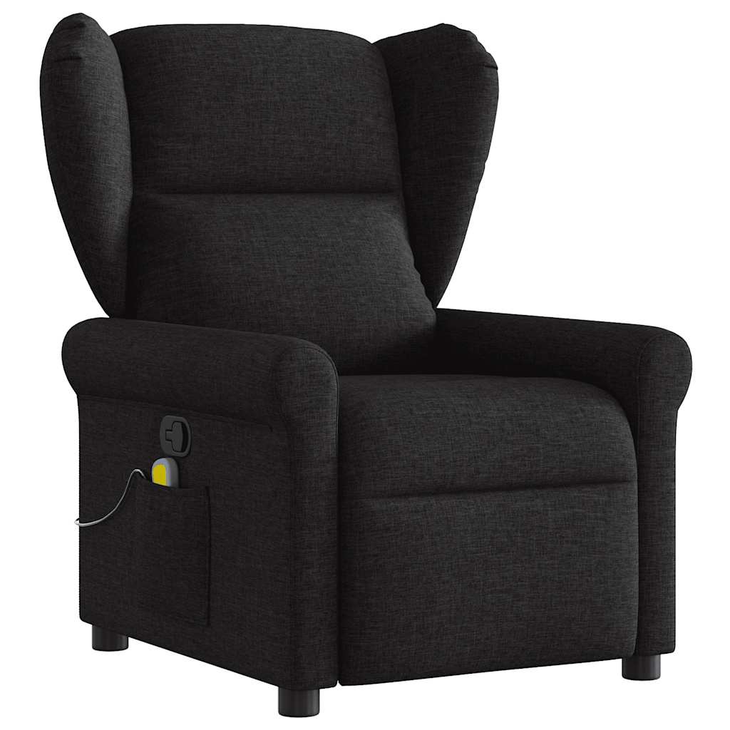 Fauteuil de massage inclinable Noir Tissu