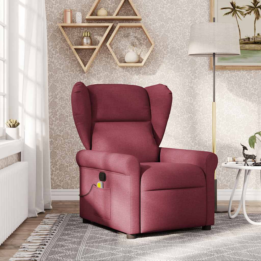 Fauteuil de massage inclinable Rouge bordeaux Tissu