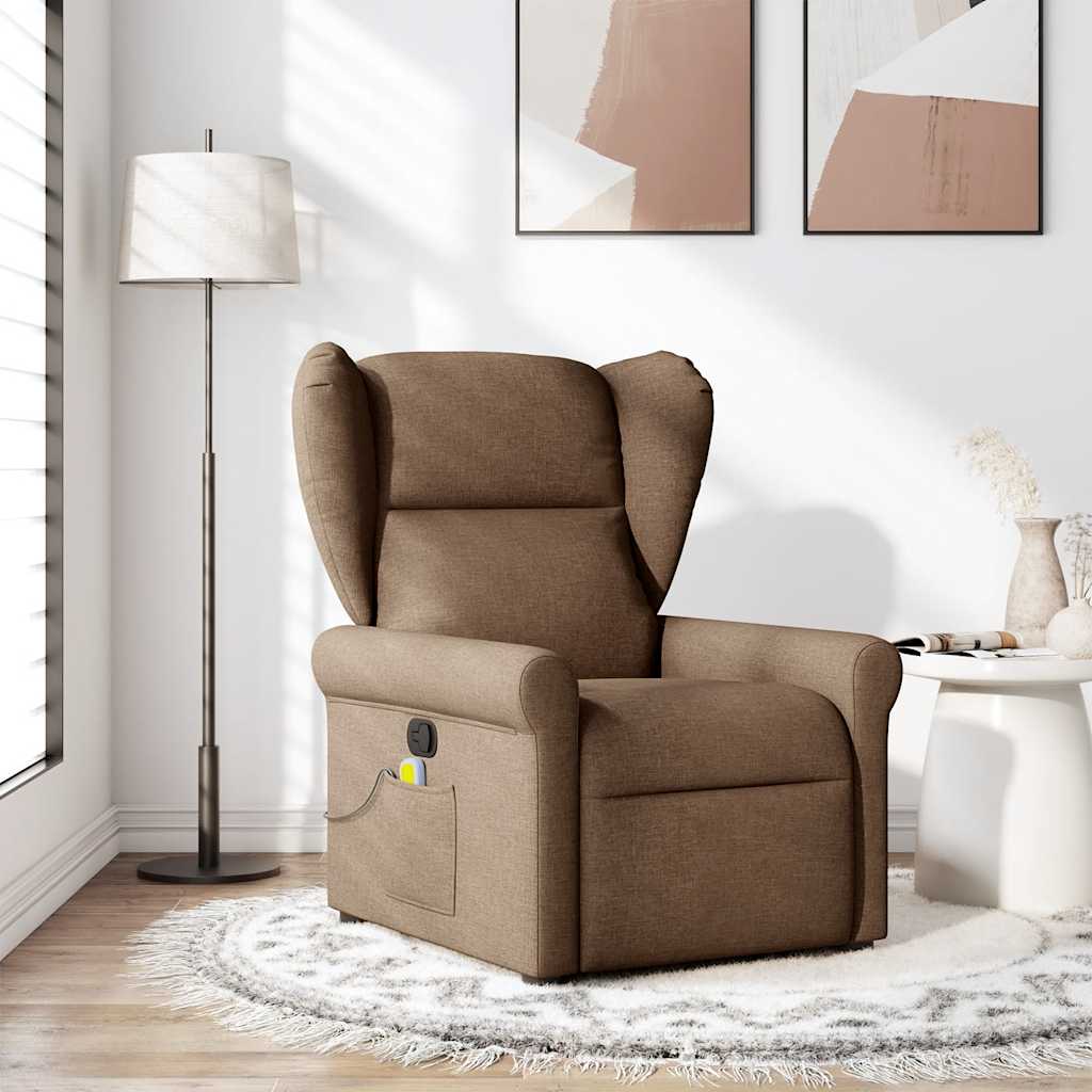 Fauteuil de massage inclinable Marron Tissu