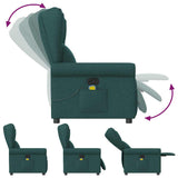 Fauteuil de massage inclinable Vert foncé Tissu