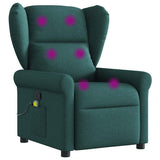 Fauteuil de massage inclinable Vert foncé Tissu