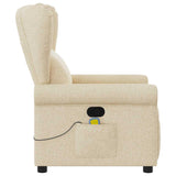 Fauteuil de massage inclinable Crème Tissu