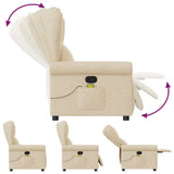 Fauteuil de massage inclinable Crème Tissu