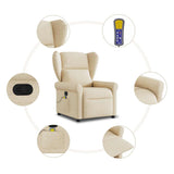 Fauteuil de massage inclinable Crème Tissu