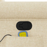 Fauteuil de massage inclinable Crème Tissu