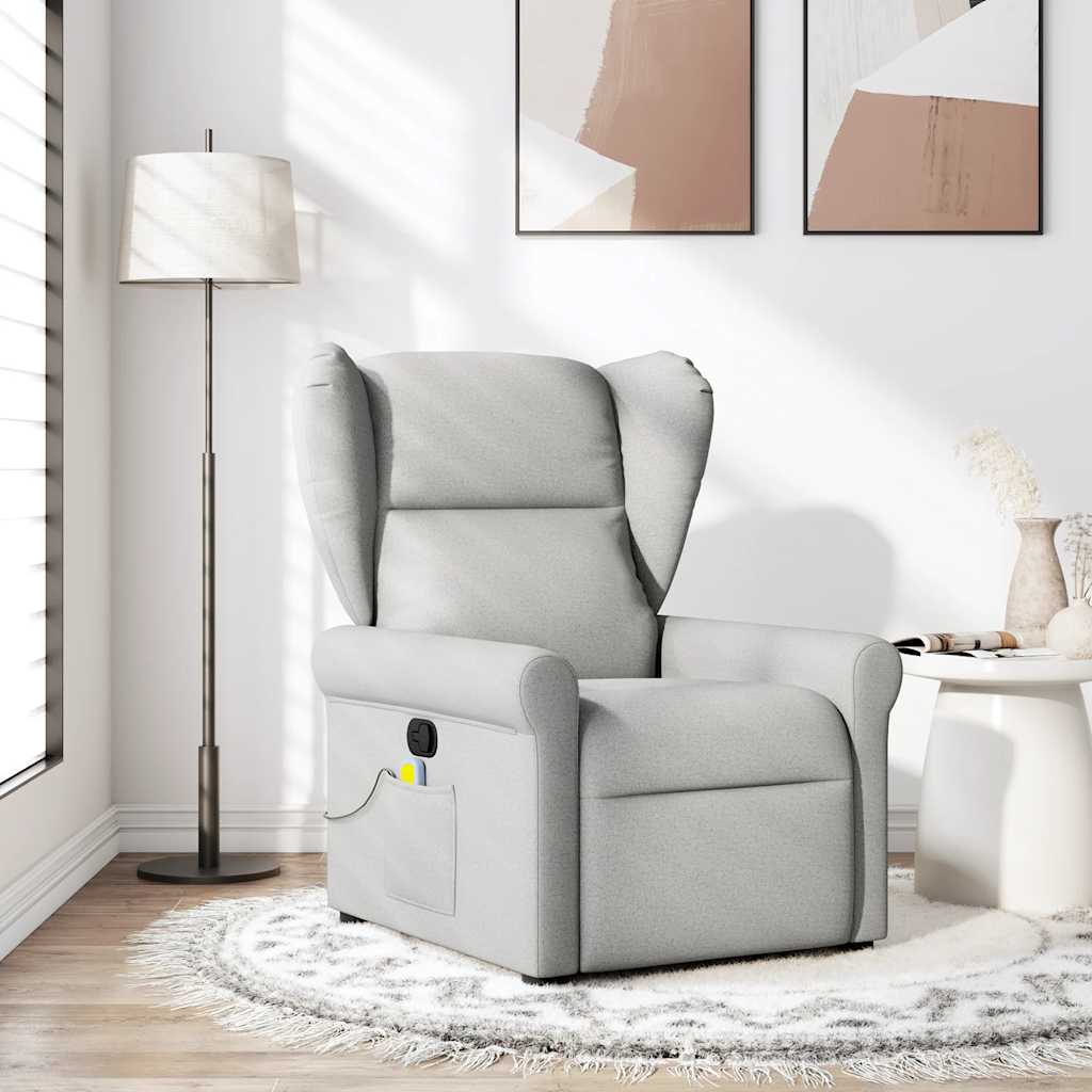 Fauteuil de massage inclinable gris nuage tissu