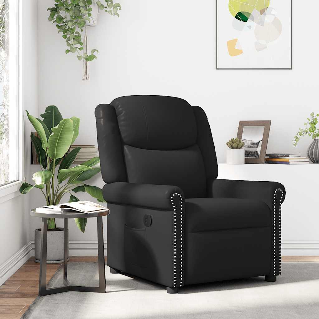 Fauteuil inclinable Noir brillant Similicuir