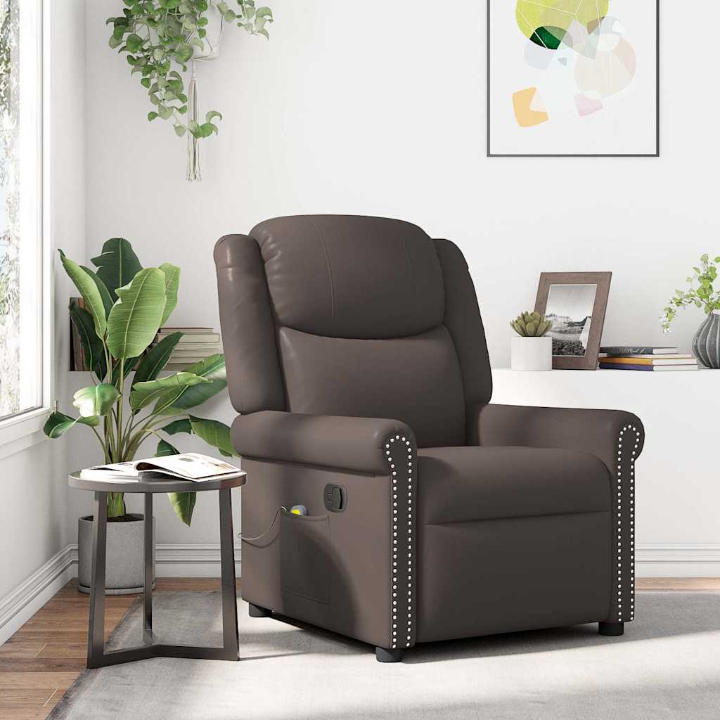 Fauteuil de massage Marron Similicuir brillant