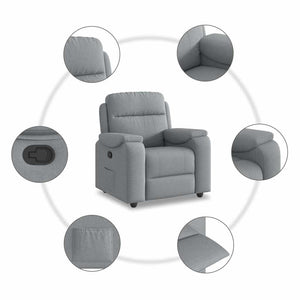 Fauteuil inclinable Gris clair Tissu