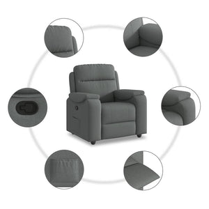 Fauteuil inclinable Gris foncé Tissu