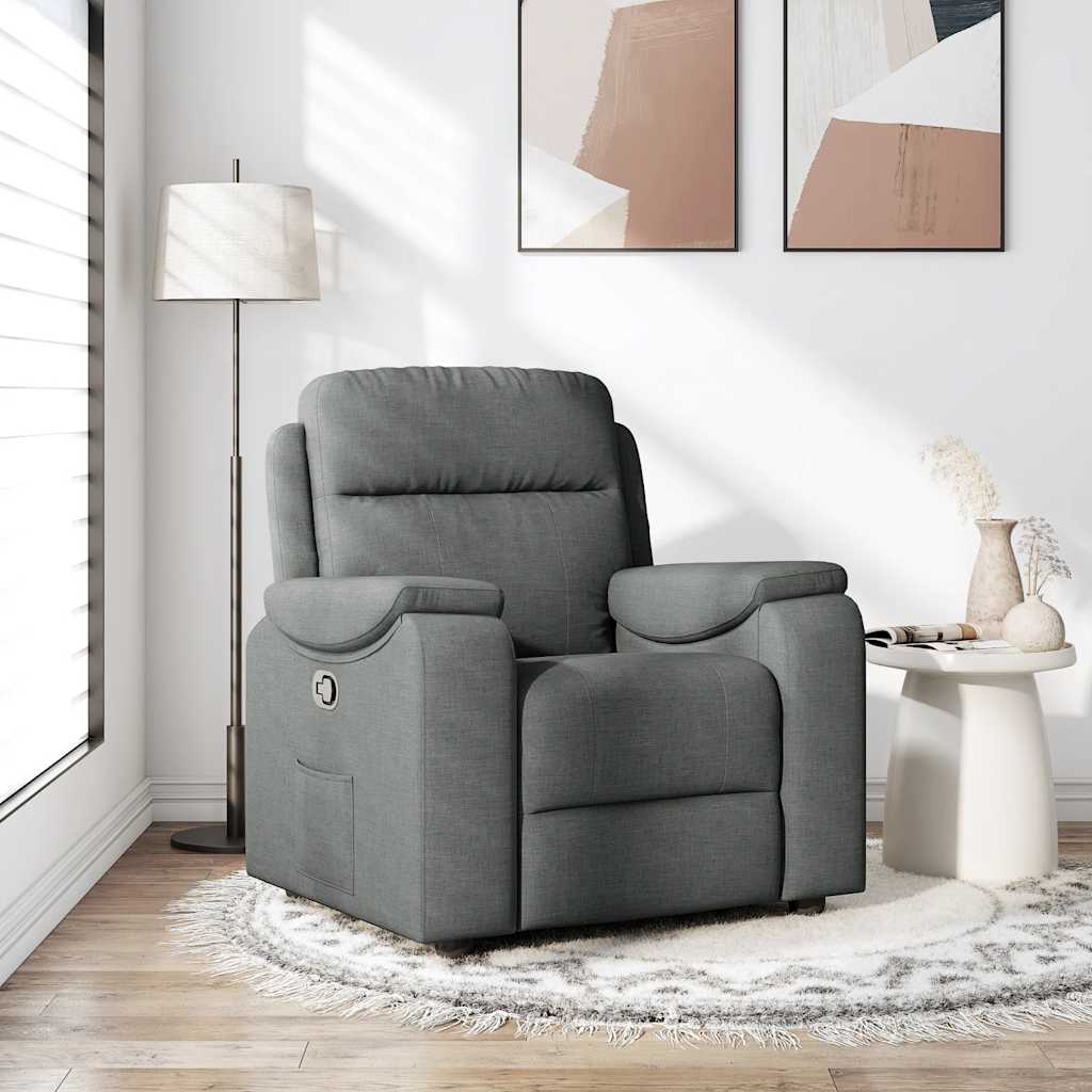 Fauteuil inclinable Gris foncé Tissu