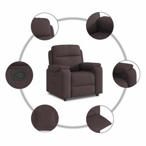 Fauteuil inclinable Marron foncé Tissu