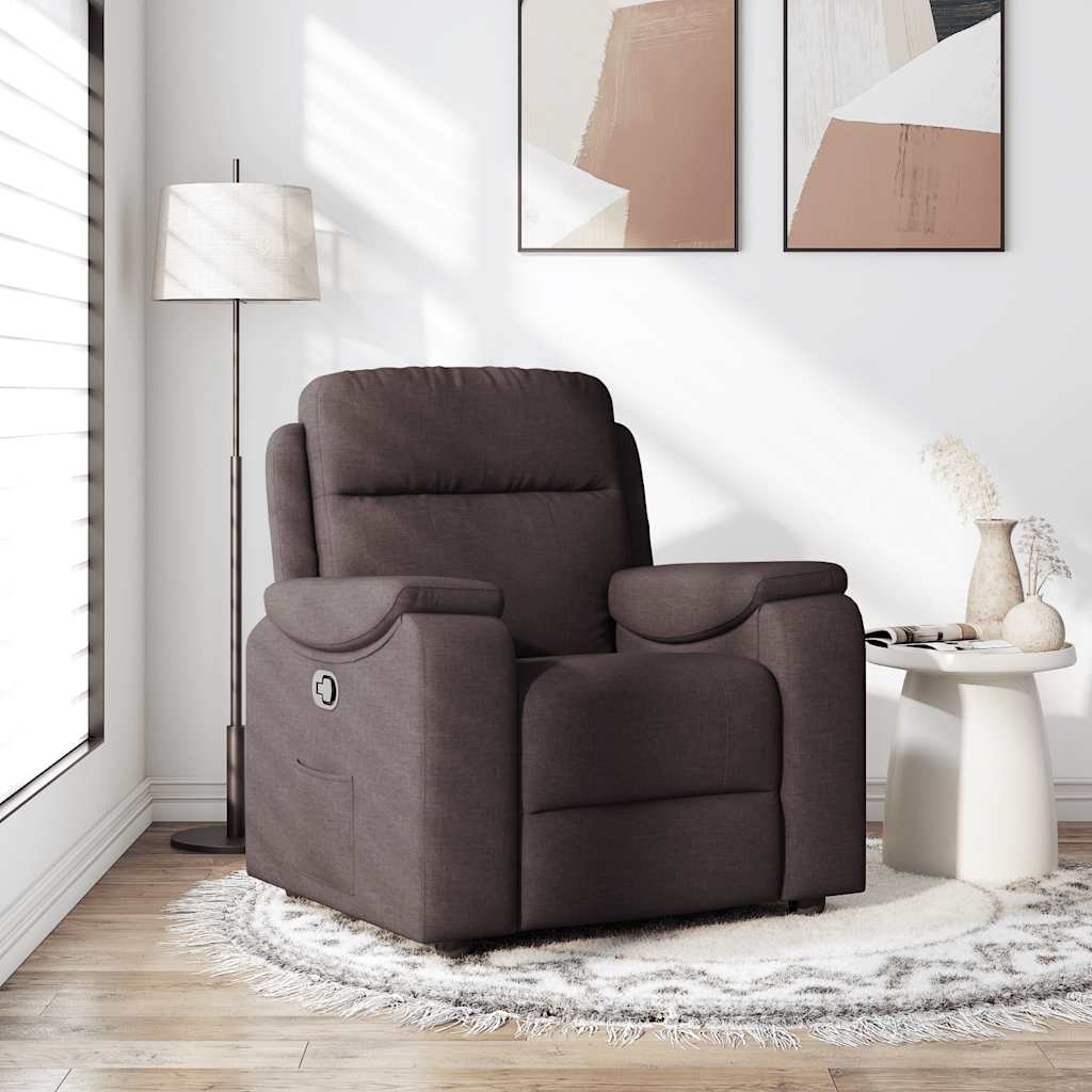 Fauteuil inclinable Marron foncé Tissu