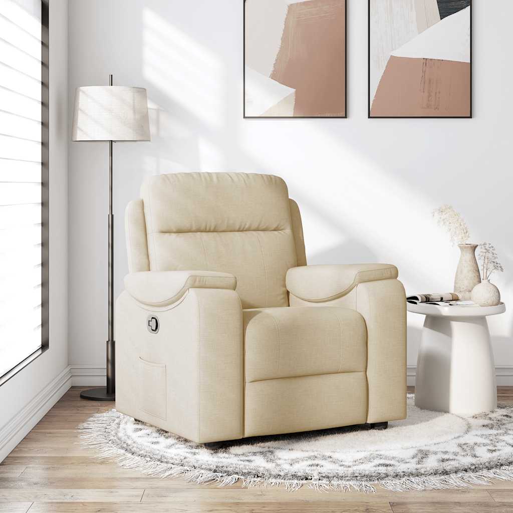 Fauteuil inclinable Crème Tissu