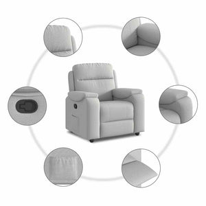 Fauteuil inclinable gris nuage tissu