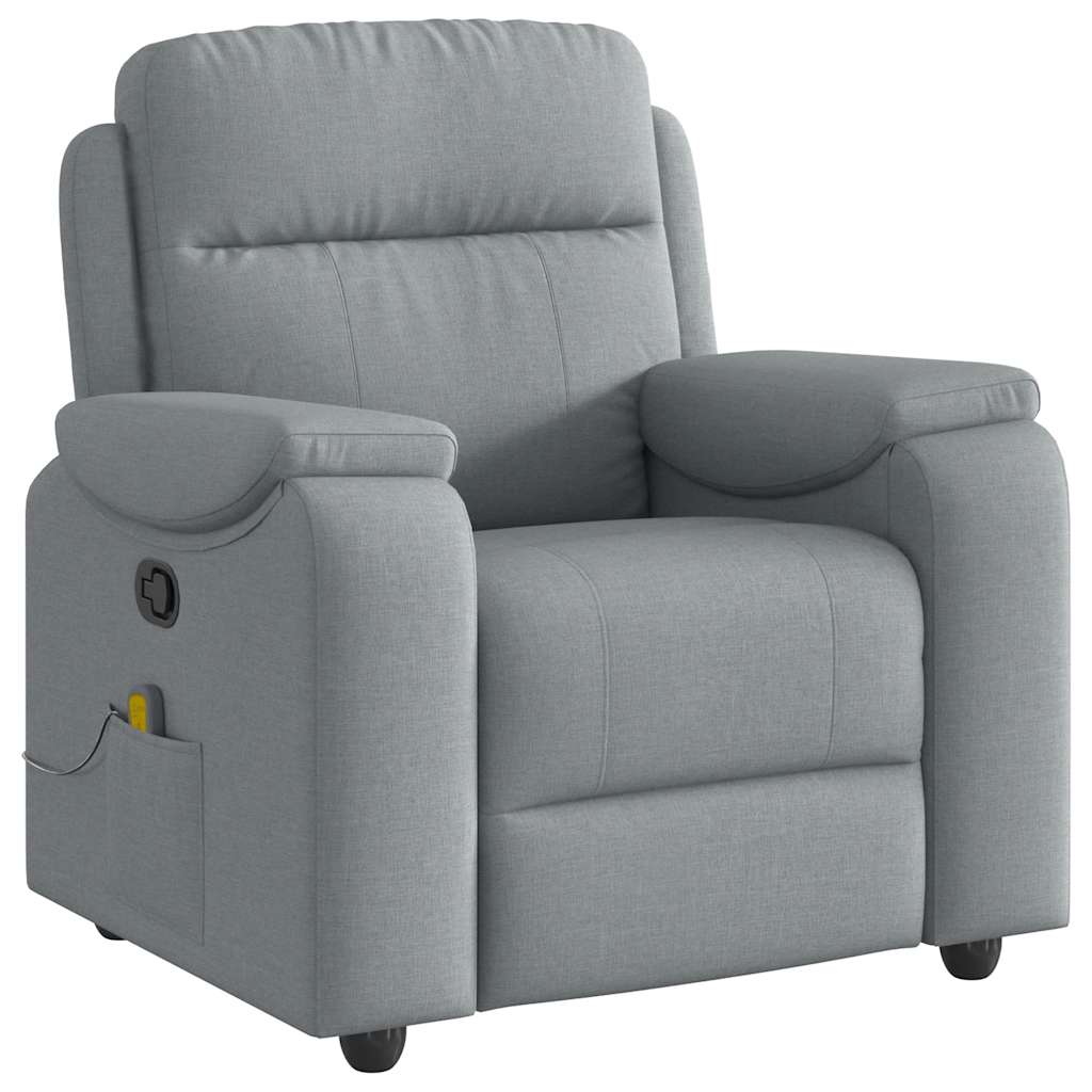 Fauteuil de massage inclinable Gris clair Tissu