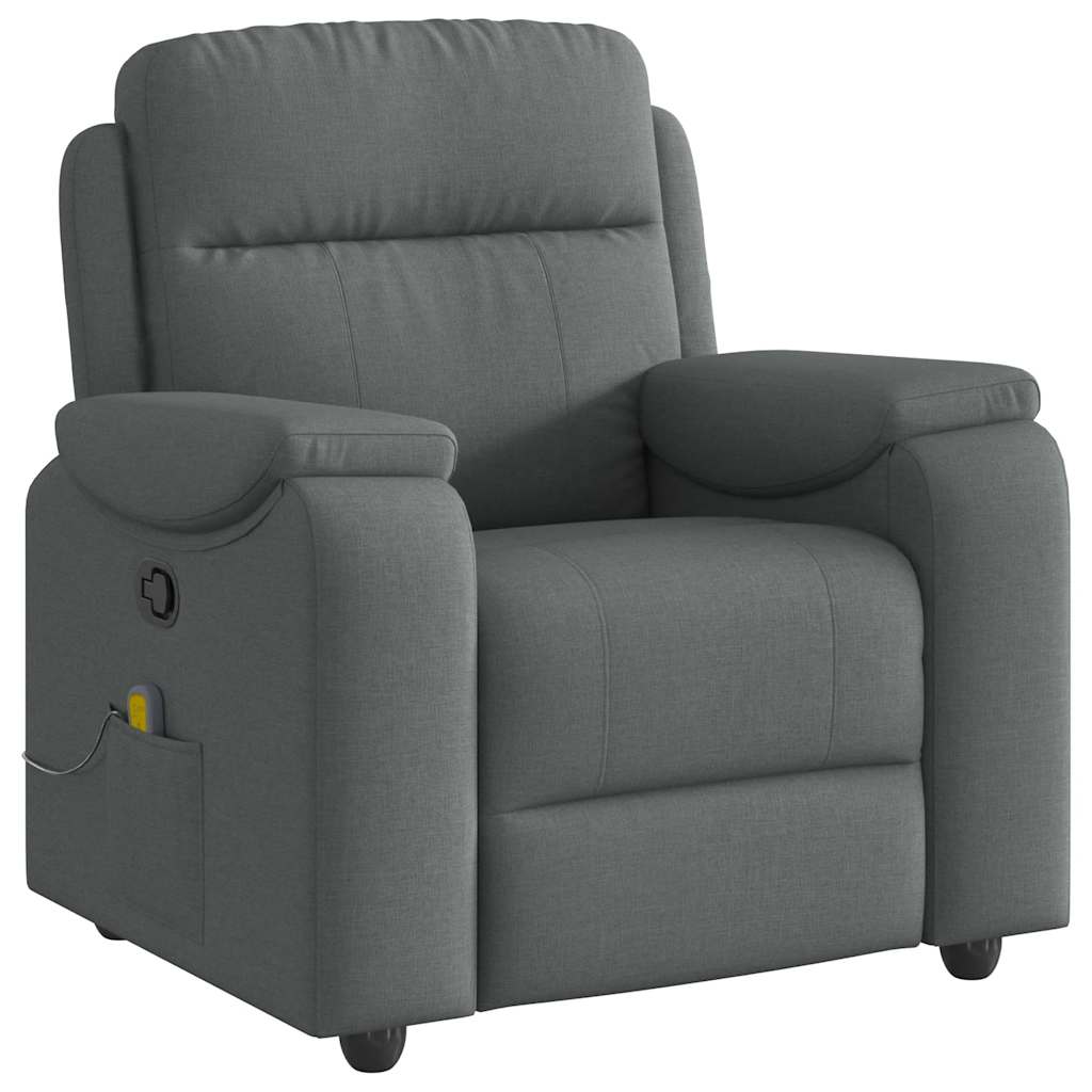 Fauteuil de massage inclinable Gris foncé Tissu
