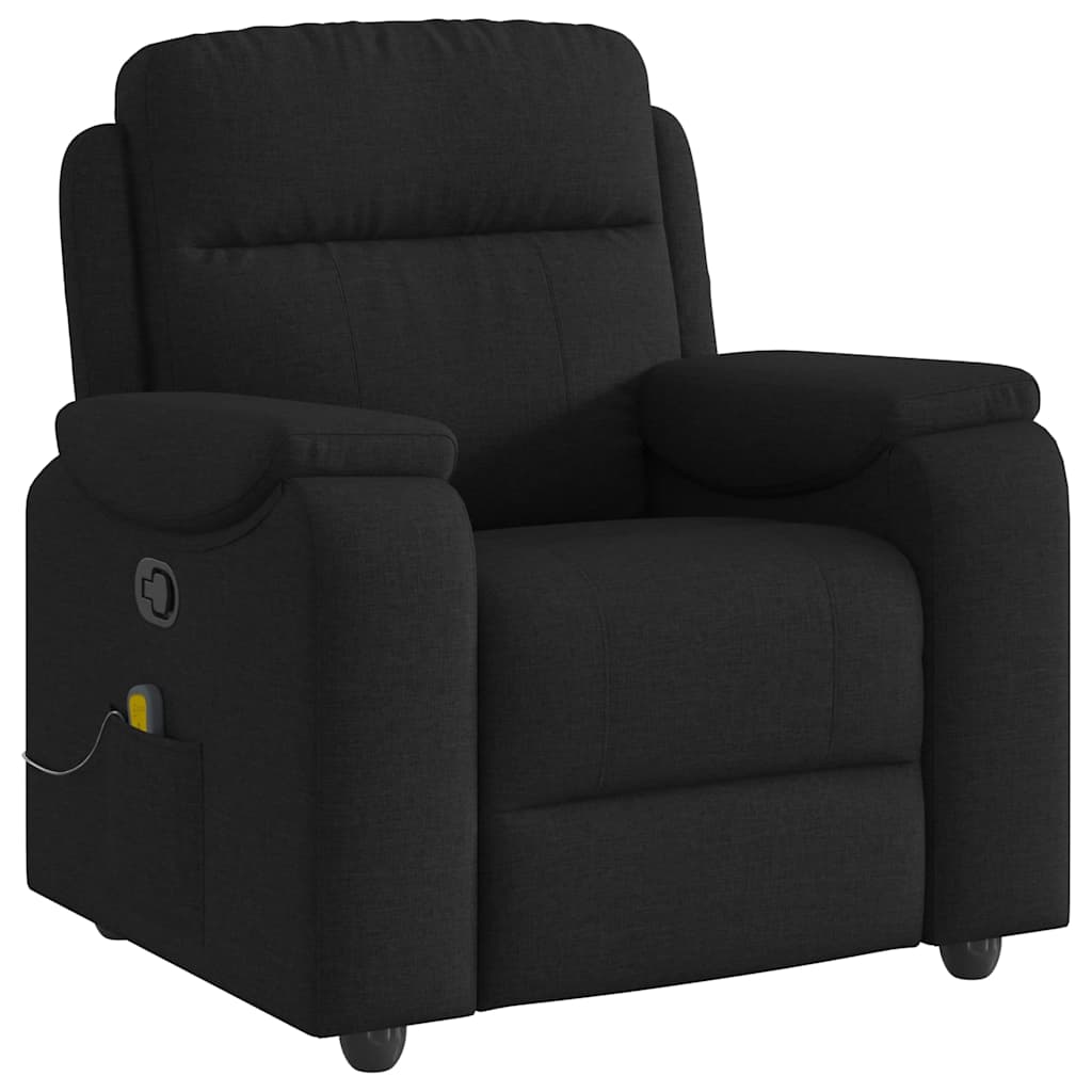 Fauteuil de massage inclinable Noir Tissu