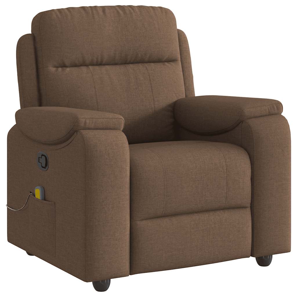 Fauteuil de massage inclinable Marron Tissu
