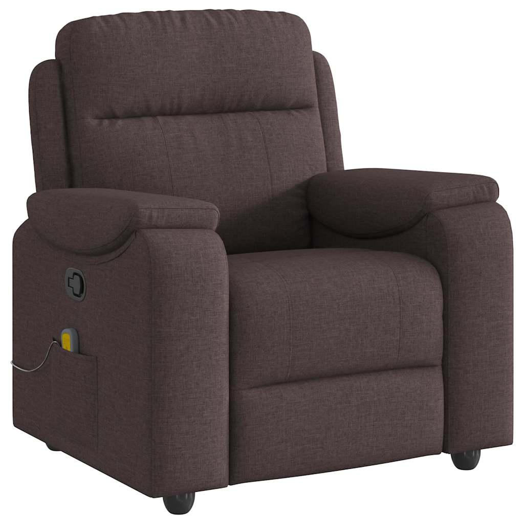Fauteuil de massage inclinable Marron foncé Tissu