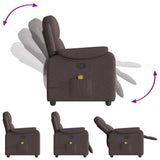 Fauteuil de massage inclinable Marron foncé Tissu