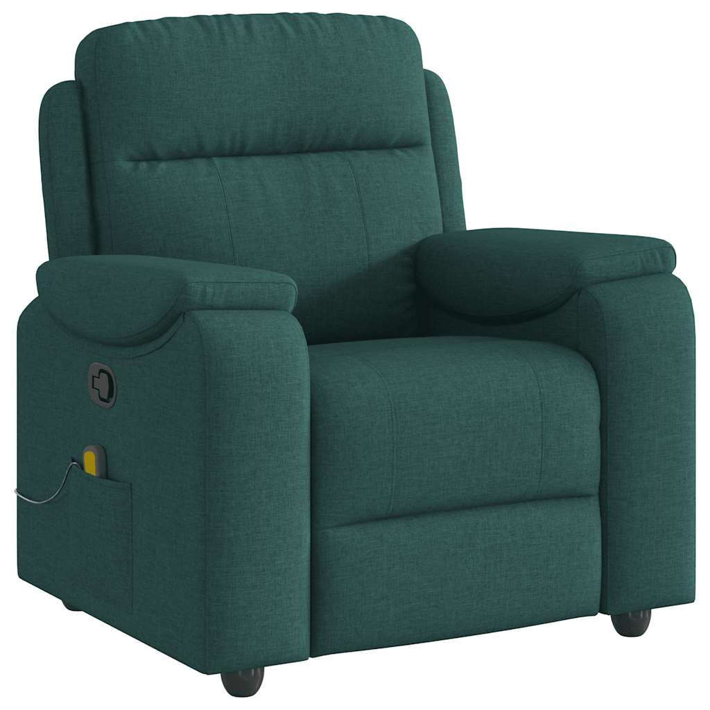 Fauteuil de massage inclinable Vert foncé Tissu