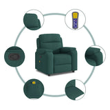 Fauteuil de massage inclinable Vert foncé Tissu