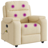 Fauteuil de massage inclinable Crème Tissu
