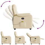 Fauteuil de massage inclinable Crème Tissu