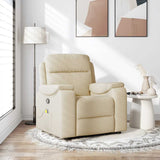 Fauteuil de massage inclinable Crème Tissu