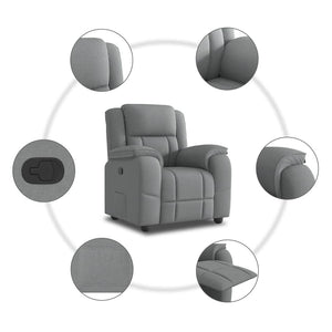 Fauteuil inclinable Gris clair Tissu