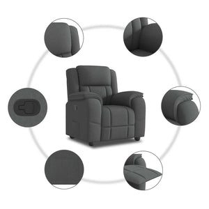 Fauteuil inclinable Gris foncé Tissu