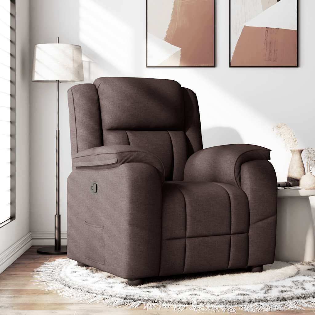 Fauteuil inclinable Marron foncé Tissu