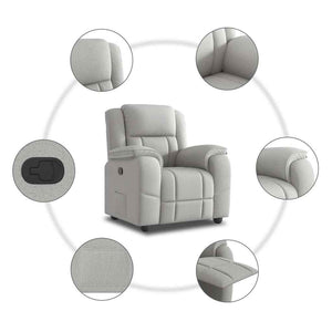 Fauteuil inclinable gris nuage tissu