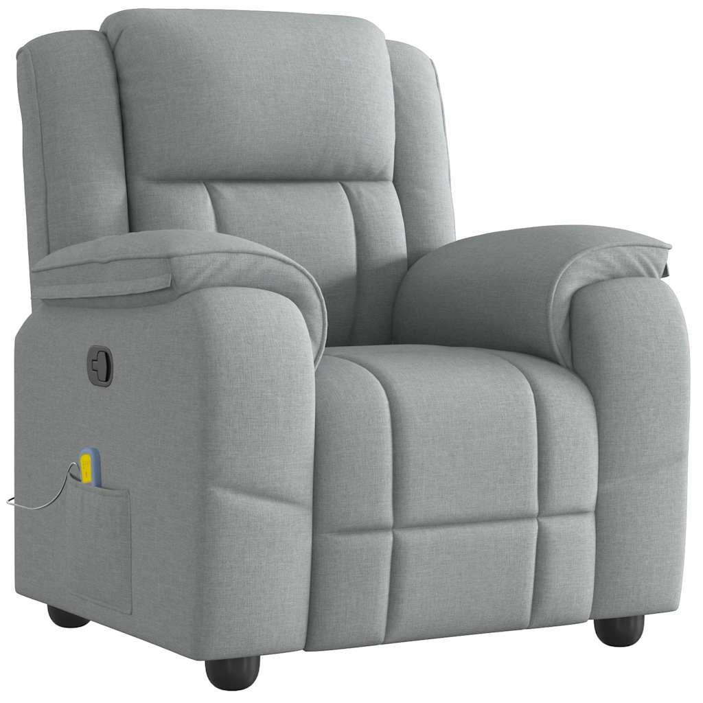 Fauteuil de massage inclinable Gris clair Tissu