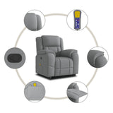 Fauteuil de massage inclinable Gris clair Tissu